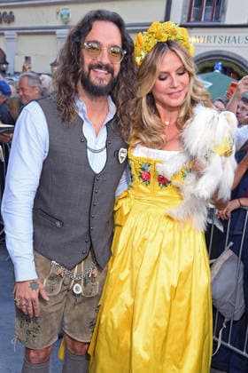 Heidi Klum, Hund Fritz, mit Ehemann Tom Kaulitz beim HEIDIFEST 2026 im Hofbräuhaus in München am 17.09.2026