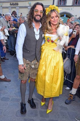 Heidi Klum, Hund Fritz, mit Ehemann Tom Kaulitz beim HEIDIFEST 2026 im Hofbräuhaus in München am 17.09.2026