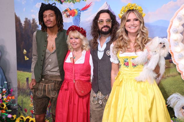 Henry Samuel, Erna Klum, Tom Kaulitz und Heidi Klum bei der Ankunft zur RTL TV-Show HeidiFest by Heidi Klum im Hofbräuhaus. München, 17.09.2026