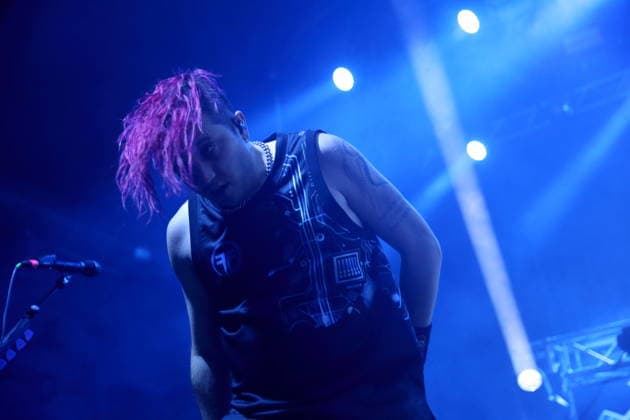 Milo Silvestro von der Band Fear Factory bei einem Konzert im Huxleys Neue Welt in Berlin, 17. September 2026. Fear Factory Konzert Berlin