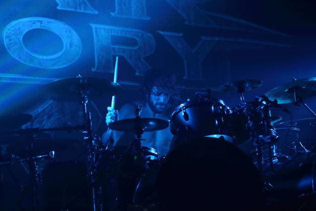 Pete Webber von der Band Fear Factory bei einem Konzert im Huxleys Neue Welt in Berlin, 17. September 2026. Fear Factory Konzert Berlin