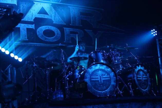 Pete Webber von der Band Fear Factory bei einem Konzert im Huxleys Neue Welt in Berlin, 17. September 2026. Fear Factory Konzert Berlin