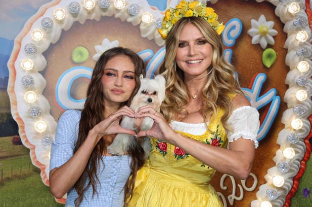 Leni Klum und Heidi Klum mit Hund Fritz bei der Ankunft zur RTL TV-Show HeidiFest by Heidi Klum im Hofbräuhaus. München, 17.09.2026