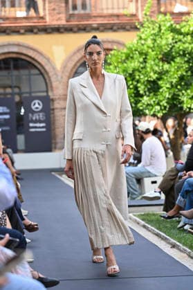 September 17, 2026, Madrid, Spain: A model parades with Odette Ãlvarez design during the Mercedes Benz Fashion Week Madrid at Cibeles Palace in Madrid. Madrid Spain  - ZUMAs197 20260917_aaa_s197_126 Copyright: xAtilanoxGarciax