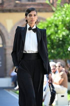 September 17, 2026, Madrid, Spain: A model parades with Malone design during the Mercedes Benz Fashion Week Madrid at Cibeles Palace in Madrid. Madrid Spain  - ZUMAs197 20260917_aaa_s197_206 Copyright: xAtilanoxGarciax
