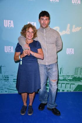 RECORD DATE NOT STATED UFA Back in Berlin Empfang- Berlin Adriana Altaras mit Sohn Aaron Altaras beim Blue Carpet anlässlich des UFA Back in Berlin Empfang im BE.YOND OFFICE in Berlin am 17.09.2026 Copyright: xEventpressxBerndtx