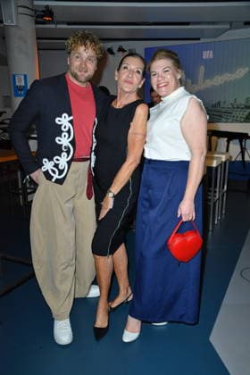 RECORD DATE NOT STATED UFA Back in Berlin Empfang- Berlin Knud Riepen, Katy Karrenbauer und Gisa Flake beim Blue Carpet anlässlich des UFA Back in Berlin Empfang im BE.YOND OFFICE in Berlin am 17.09.2026 Copyright: xEventpressxBerndtx