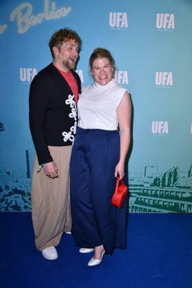 RECORD DATE NOT STATED UFA Back in Berlin Empfang- Berlin Knud Riepen und Gisa Flake beim Blue Carpet anlässlich des UFA Back in Berlin Empfang im BE.YOND OFFICE in Berlin am 17.09.2026 Copyright: xEventpressxBerndtx