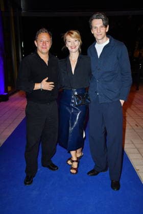 RECORD DATE NOT STATED UFA Back in Berlin Empfang- Berlin Trystan Puetter, Heike Makatsch und Sabin Tambrea beim Blue Carpet anlässlich des UFA Back in Berlin Empfang im BE.YOND OFFICE in Berlin am 17.09.2026 Copyright: xEventpressxBerndtx