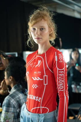 LFW - Ksenia Schnaider Backstage A model is seen backstage at the Ksenia Schnaider show during London Fashion Week September 2026 at The Strand in London, England on September 17, 2026. Photo by LounisPhotography ABACAPRESS.COM London United Kingdom  Copyright: xLounisPhotography ABACAx