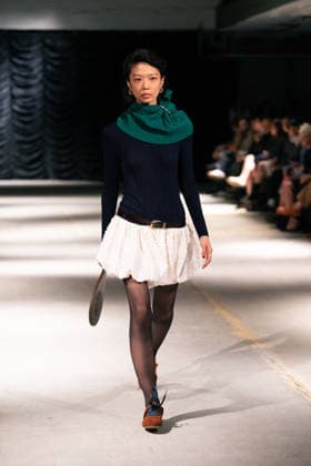 LFW - Mithridate Runway A model walks the runway at the Mithridate show during London Fashion Week September 2026 at The Banking Hall in London, England on September 17, 2026. Photo by LounisPhotography ABACAPRESS.COM London United Kingdom  Copyright: xLounisPhotography ABACAx