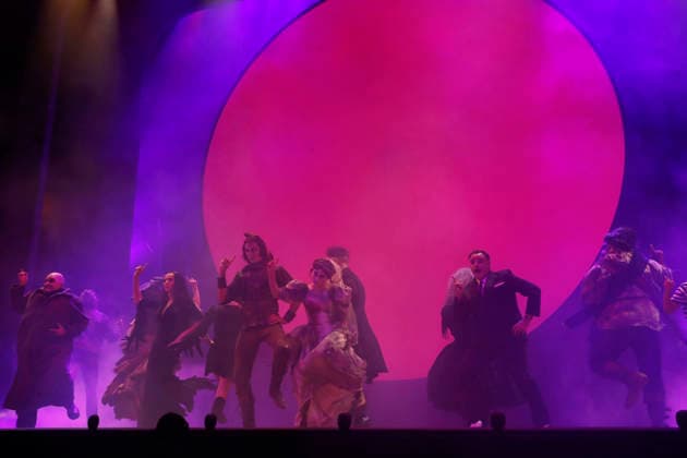 September 18, 2026, Madrid, Community Of Madrid, Spain: Cast members perform on stage during a media preview of two musical numbers from La Familia Addams: El Musical (The Addams Family: The Musical) at the Teatro Calderon on Friday, September 18, 2026, in Madrid, Spain. The exclusive press photocall showcased the vibrant and highly anticipated unconventional comedy, which brings the macabre and beloved Addams family to life with spectacular, life-sized set designs. Offering a tragicomic twist as Wednesday Addams falls in love with a normal boy, the production blends grand orchestral parodies, dark humor, and a surprisingly emotional core about teenage love and acceptance, putting traditional showbusiness cliches under the microscope wi - ZUMAo127 20260918_zep_o127_044 Copyright: xHugoxOrtunox