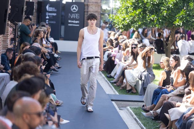 Custo Fashion Show at MBFW 2026 A model during the Custo Barcelona fashion show as part of Mercedes-Benz Fashion Week, held at Nebrija University on September 18, 2026, in Madrid, Spain. Custo presents its Spring Summer 2027 collection, titled Unexpected. The Catalan designer conceives this collection as an emotional manifesto to combat routine in the way we dress. SEPTEMBER 18, 2026 Madrid, Spain  Copyright: xEduardoxParrax 7783778