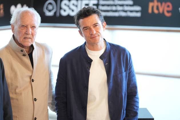 Actor Orlando Bloom and Director Werner Herzog at photocall film Bucking Fastard during the 74nd San Sebastian Film Festival in San Sebastian, Spain, on Wednesday , 18 September, 2026. Cordon Press 