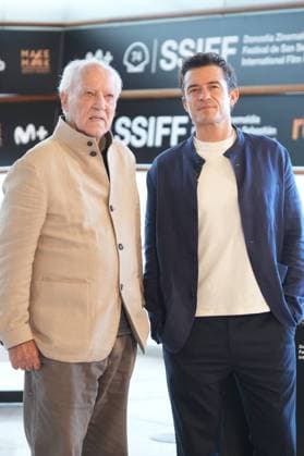 Actor Orlando Bloom and Director Werner Herzog at photocall film Bucking Fastard during the 74nd San Sebastian Film Festival in San Sebastian, Spain, on Wednesday , 18 September, 2026. Cordon Press 