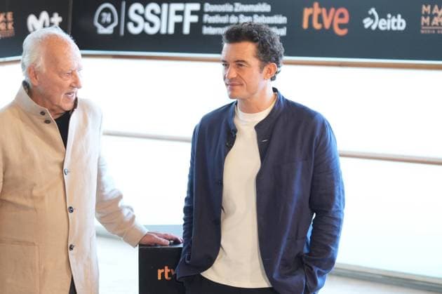 Actor Orlando Bloom and Director Werner Herzog at photocall film Bucking Fastard during the 74nd San Sebastian Film Festival in San Sebastian, Spain, on Wednesday , 18 September, 2026. Cordon Press 