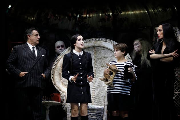 September 18, 2026, Madrid, Spain: Cast members perform on stage during a media preview of two musical numbers from La Familia Addams: El Musical (The Addams Family: The Musical) at the Teatro Calderon in Madrid, Spain. The exclusive press photocall showcased the vibrant and highly anticipated unconventional comedy, which brings the macabre and beloved Addams family to life with spectacular, life-sized set designs. Madrid Spain  - ZUMAo127 20260918_zep_o127_029 Copyright: xHugoxOrtunox