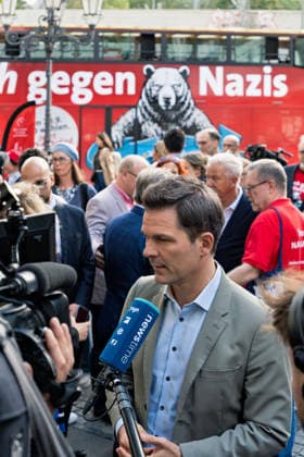 Berlin,18.09.2026, Wahlkampfabschluss der Berliner SPD mit Steffen Krach zur bevorstehenden Wahl zum Abgeordnetenhaus am 20.09.2026 am Stuttgarter Platz Wilmersdorfer Straße