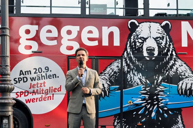 Berlin,18.09.2026, Wahlkampfabschluss der Berliner SPD mit Steffen Krach zur bevorstehenden Wahl zum Abgeordnetenhaus am 20.09.2026 am Stuttgarter Platz Wilmersdorfer Straße