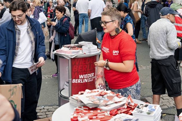 Berlin,18.09.2026, Wahlkampfabschluss der Berliner SPD mit Steffen Krach zur bevorstehenden Wahl zum Abgeordnetenhaus am 20.09.2026 am Stuttgarter Platz Wilmersdorfer Straße