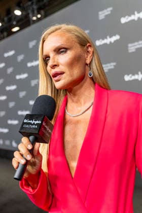 September 18, 2026, Madrid, Madrid, Spain: ESTHER CANADAS speaks to the press during the closing party for MBFW Madrid at the Reina SofoÂ­a Museum on September 18, 2026, in Madrid, Spain. Madrid Spain  - ZUMAc312 20260918_zsp_c312_241 Copyright: xOscarxManuelxSanchezx