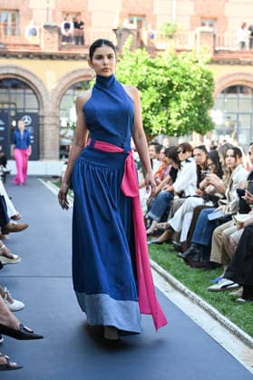 Maison Mesa - Mercedes Benz Fashion Week Madrid, Spain -18 Sept 2026 A model parades with Maison Mesa design during Mercedes Benz Fashion Week Madrid Cibeles Palace in Madrid. Madrid Spain Copyright: xAtilanoxGarciax xSOPAxImagesx PHOTO08605