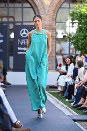 Maison Mesa - Mercedes Benz Fashion Week Madrid, Spain -18 Sept 2026 A model parades with Maison Mesa design during Mercedes Benz Fashion Week Madrid Cibeles Palace in Madrid. Madrid Spain Copyright: xAtilanoxGarciax xSOPAxImagesx PHOTO08622