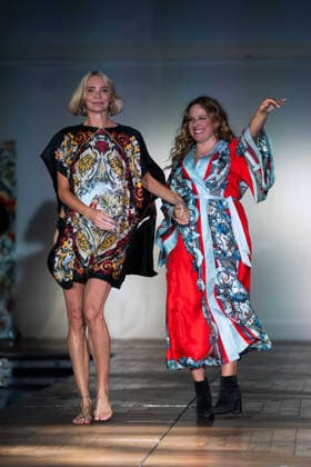 Ginny Litscher Catwalk Show 2026 Jodie Kidd and Designer Ginny Litsher walks the runway at the Ginny Litscher Catwalk Show 2026 at The Haymarket Hotel on September 18, 2026 in London, England., Credit:Lounis Tiar Avalon United Kingtom, London, Haymarket Hotel  Copyright: xLounisxTiarx xAvalonx 1136246338