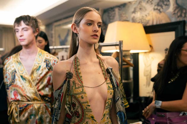 Ginny Litscher Catwalk Show 2026 A model walks the runway at the Ginny Litscher Catwalk Show 2026 at The Haymarket Hotel on September 18, 2026 in London, England., Credit:Lounis Tiar Avalon United Kingtom, London, Haymarket Hotel  Copyright: xLounisxTiarx xAvalonx 1136247709