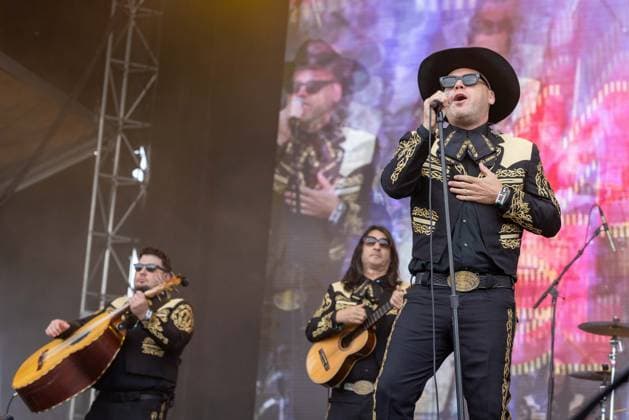 September 18, 2026, Chicago, Illinois, USA: VINCENT HILDALGO, KEN HORNE and MATT CAUGHTHRAN of Mariachi El Bronx during Riot Fest Music Festival in Chicago, Illinois Chicago USA  - ZUMAs135 20260918_zap_s135_059 Copyright: xDanielxDeSloverx