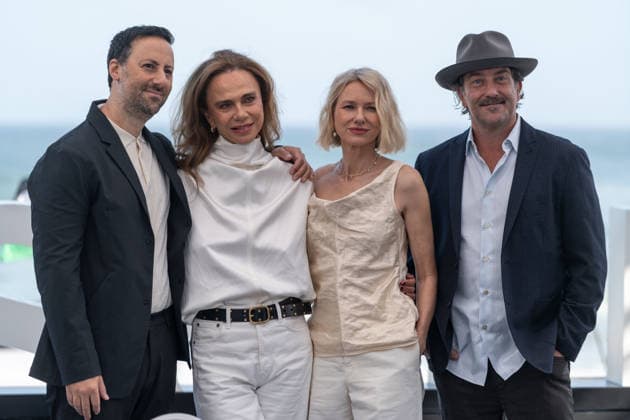 74th San Sebastian International Film Festival SAN SEBASTIAN, SPAIN - SEPTEMBER 19: Director Ben Shirinian (L), actress Lena Olin (2nd L), Naomi Watts (2nd R) and Michael Merriman (R) pose at The Housewife photocall during the 74th San Sebastian International Film Festival in San Sebastian, Spain, on September 19, 2026. Watts will receive the Donostia Award tonight in recognition of her acting career. Javi Julio Anadolu San Sebastian Spain. Editorial use only. Please get in touch for any other usage.  Copyright: x2026xAnadoluxJavixJuliox