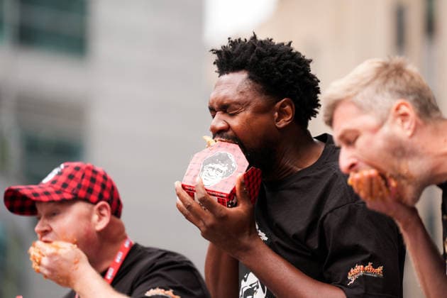 World Poutine Eating Championship in Toronto TORONTO, CANADA - SEPTEMBER 19 : Contestants compete in 2026 World Poutine Eating Championship at Sankofa Square in Toronto, Ontario, Canada on September 19, 2026. Joey Chesnut from the United States won the contest after eating 21.25lbs of poutine in 10 minutes. Mert Alper Dervis Anadolu Ontario Canada. Editorial use only. Please get in touch for any other usage.  Copyright: x2026xAnadoluxMertxAlperxDervisx