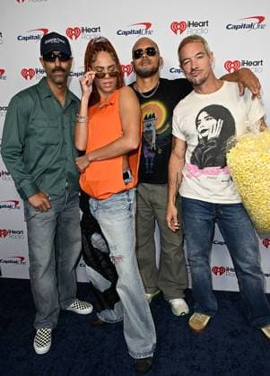 iHeartRadio Music Festival, night 2 Arrivals for the iHeartRadio Music Festival, night 2 at T-Mobile arena. 19 Sep 2026 Pictured: (L-R) Ape Drums, America Foster, Walshy Fire and Diplo of Major Lazer.  Copyright: xThexMegaxAgencyxMBS MEGAx