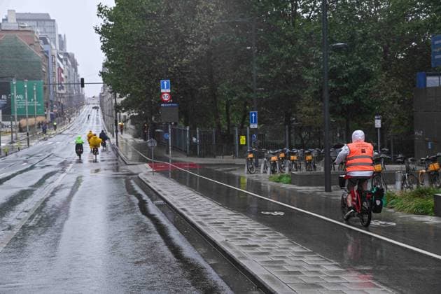 Cyclists pictured during a car free Sunday, in Brussels, Sunday 20 September 2026. Across the country, Brussels and cities in Flanders and the Walloon region hold Car Free Sunday during the Mobility Week (Week van de mobiliteit - Semaine de la Mobilite) and organise activities to focus on other modes of transport.  EMILExWINDAL 187096290