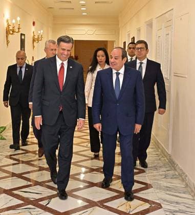 Abdel Fattah el-Sisi - John Ratcliffe meeting in Egypt CAIRO, EGYPT - SEPTEMBER 20: (----EDITORIAL USE ONLY - MANDATORY CREDIT - EGYPTIAN PRESIDENCY HANDOUT - NO MARKETING NO ADVERTISING CAMPAIGNS - DISTRIBUTED AS A SERVICE TO CLIENTS----) Egyptian President Abdel Fattah el-Sisi meets with Director of the US Central Intelligence Agency (CIA) John Ratcliffe in Cairo, Egypt on September 20, 2026. Egyptian Presidency Handout Anadolu Cairo Egypt. Editorial use only. Please get in touch for any other usage.  Copyright: x2026xAnadoluxEgyptianxPresidencyx xHandoutx