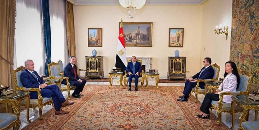 Abdel Fattah el-Sisi - John Ratcliffe meeting in Egypt CAIRO, EGYPT - SEPTEMBER 20: (----EDITORIAL USE ONLY - MANDATORY CREDIT - EGYPTIAN PRESIDENCY HANDOUT - NO MARKETING NO ADVERTISING CAMPAIGNS - DISTRIBUTED AS A SERVICE TO CLIENTS----) Egyptian President Abdel Fattah el-Sisi meets with Director of the US Central Intelligence Agency (CIA) John Ratcliffe in Cairo, Egypt on September 20, 2026. Egyptian Presidency Handout Anadolu Cairo Egypt. Editorial use only. Please get in touch for any other usage.  Copyright: x2026xAnadoluxEgyptianxPresidencyx xHandoutx