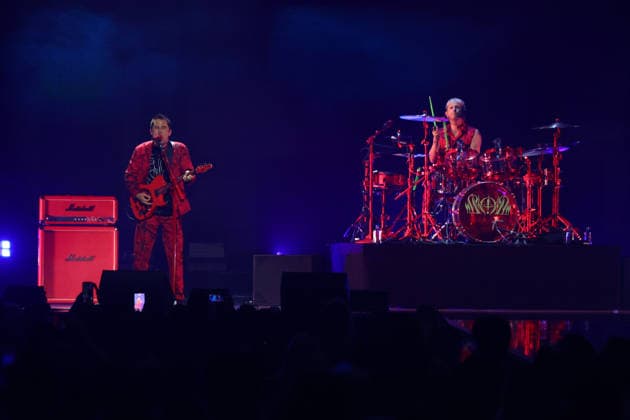(L-R) Matt Bellamy and Dominic Howard of Muse perform on stage during the iHeartRadio Music Festival Concerts at T-Mobile Arena in Las Vegas, Nevada on Saturday, September 19, 2026.  LAV20260919025 JAMESxATOA
