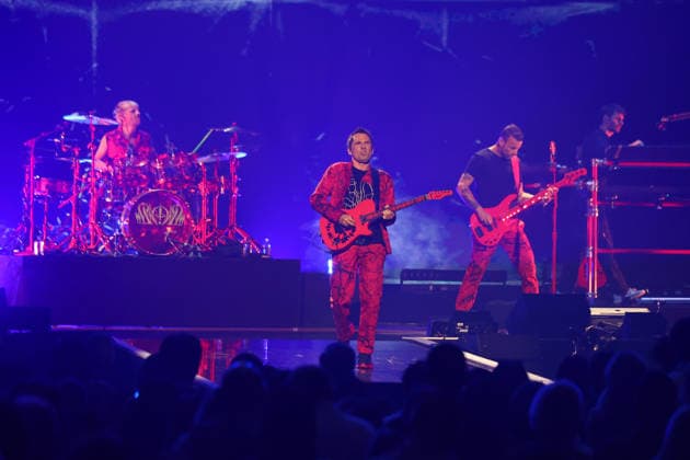 British rock group Muse performs on stage during the iHeartRadio Music Festival Concerts at T-Mobile Arena in Las Vegas, Nevada on Saturday, September 19, 2026.  LAV20260919026 JAMESxATOA