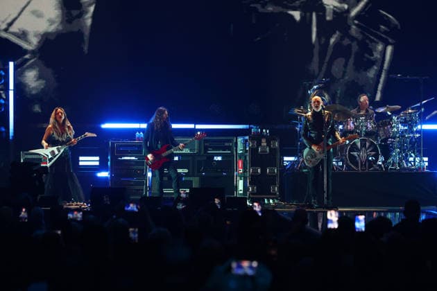 Smashing Pumpkin performs on stage during the iHeartRadio Music Festival Concerts at T-Mobile Arena in Las Vegas, Nevada on Saturday, September 19, 2026.  LAV20260919033 JAMESxATOA