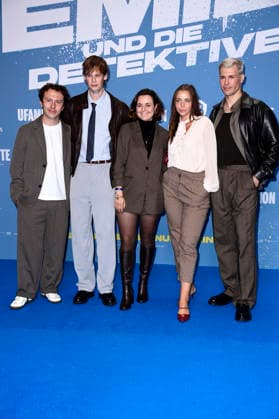 Jannik Groß, Felix Wilkens, Laura Jung, Karoline Jagodzinski und Tony Eberhardt bei der Premiere des Kinofilms Emil und die Detektive im Kino in der KulturBrauerei. Berlin, 20.09.2026
