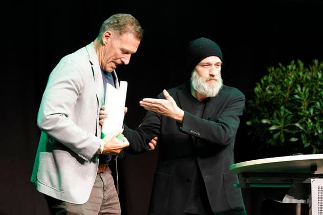 Ralf Moeller und Torsten Sträter bei der 10. Verleihung des Comedy-Preises Recklinghäuser Hurz im Ruhrfestspielhaus. Recklinghausen, 21.09.2026