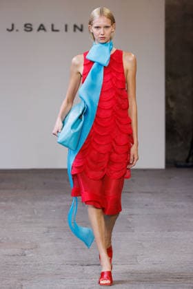 IPA88841842 - Milan, Milan Women™s Fashion Week Spring Summer 2027 - Women™s Fashion, Spring Summer 2027 - J. Salinas fashion show - runway - pictured: Model.  Copyright: xCinziaxCamelax xx IPA88841842