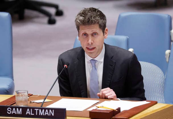 CEO of OpenAI Sam Altman speaks at a United Nations Security Council meeting on artificial intelligence (AI) and international security under Maintenance of International Peace and Security at the UN General Assembly 81st session General Debate at the United Nations Headquarters on Wednesday, September 23, 2026 in New York City.  NYP202609232054 JOHNxANGELILLO