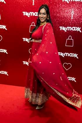 ABB TKMAXX- Sayana Ranjan zu Gast auf dem roten Teppich bei der Neueroeffnung der TK Maxx Filiale am Alexanderplatz am 24.09.2026 in Berlin Berlin Deutschland