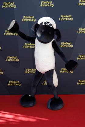 Shaun bei der Premiere des Kinofilms Shaun das Schaf - Spuk im Kürbisfeld Shaun the Sheep: The Beast of Mossy Bottom auf dem 34. Filmfest Hamburg 2026 im Cinemaxx Dammtor. Hamburg, 25.09.2026