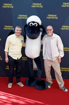 Matthew Walker und Thomas D bei der Premiere des Kinofilms Shaun das Schaf - Spuk im Kürbisfeld Shaun the Sheep: The Beast of Mossy Bottom auf dem 34. Filmfest Hamburg 2026 im Cinemaxx Dammtor. Hamburg, 25.09.2026
