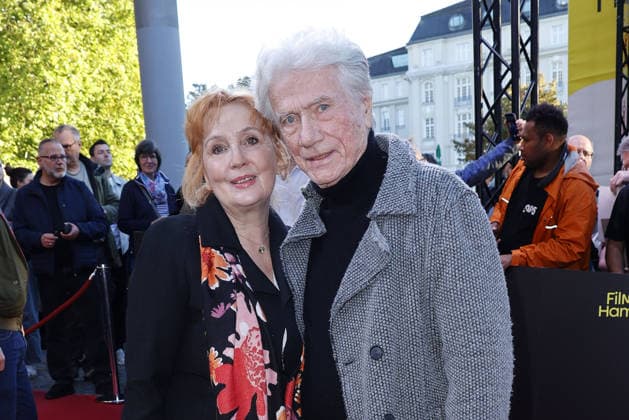 Juergen Prochnow and his wife Verena Wengler attends the Nachtschicht Sterben verboten premiere on September 25, 2026 during the 34th Film Festival in Hamburg, Germany Nachtschicht premiere during the 34th Film Festival in Hamburg, Germany