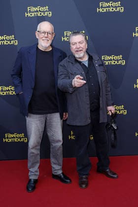 director Lars Becker and actor Armin Rohde attend the Nachtschicht Sterben verboten premiere on September 25, 2026 during the 34th Film Festival in Hamburg, Germany Nachtschicht premiere during the 34th Film Festival in Hamburg, Germany