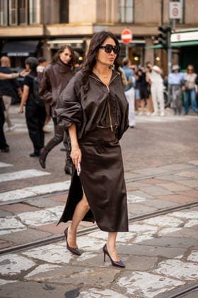 Street Style: Sportmax fashion show during the Milan Fashion Week - Womenswear Spring Summer 2027 in Milan, Italy, on 25 September 2026 Street Style: A guest is seen outside of the Sportmax fashion show during the Milan Fashion Week - Womenswear Spring Summer 2027 in Milan, Italy, on 25 September 2026., Credit:Stefano Costantino TTL Stefano Costantino Avalon Italy, Milan  Copyright: xStefanoxCostantinoxTTLx xStefanoxCostantinox xAvalonx 1138226665