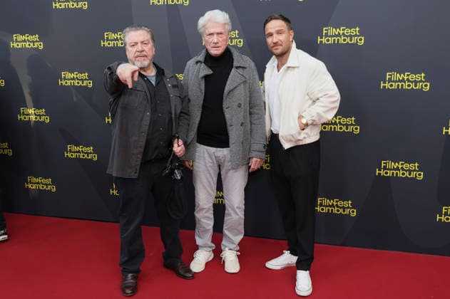 Armin Rohde, Jürgen Prochnow und Frederick Lau bei der Premiere des ZDF-Films Nachtschicht - Sterben verboten auf dem 34. Filmfest Hamburg 2026 im Cinemaxx Dammtor. Hamburg, 25.09.2026